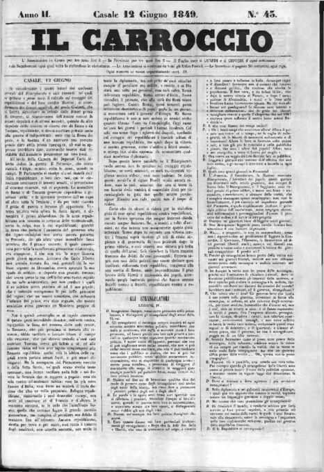 Il Carroccio - Edizione 43 del 12/06/1849